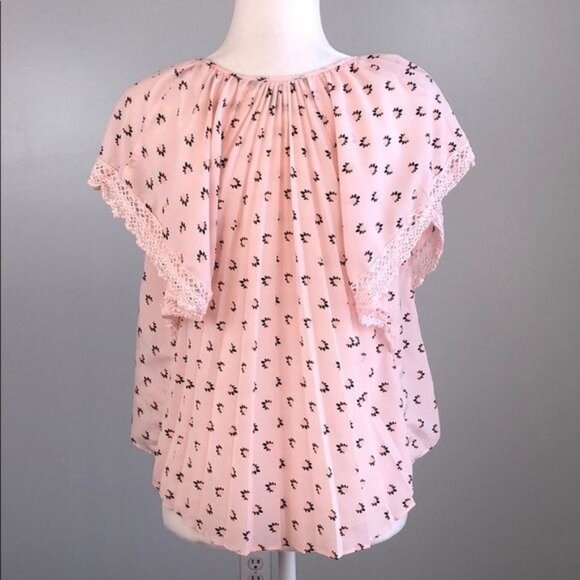 VICTORIA'S SECRET Pink Floral Pleated Back Top - XS - Picture 3 of 8